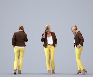 00462_Kyrsten007 Adult Caucasian woman calling on smartphone in professional office attire