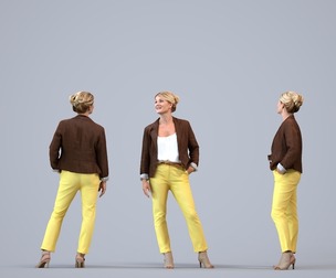 00462_Krysten003 Adult Caucasian woman waiting in office wearing transitional seasonal business