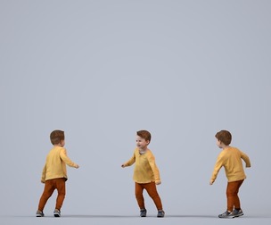 00464_Boy006 Young Caucasian boy walking to school in autumn or spring attire