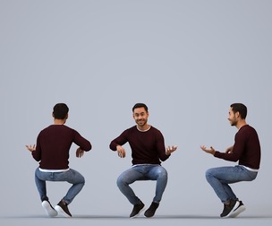 00465_Xavier007 Adult Caucasian man talking while sitting at home in transitional clothing