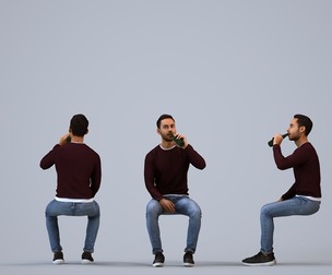 00465_Xavier008 Adult Caucasian male sitting at home in autumn or spring attire