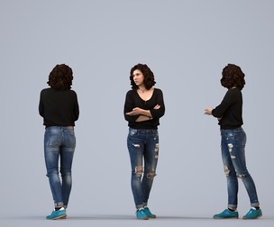 00466_Gloria005 Adult Caucasian woman walking and talking in casual autumn attire
