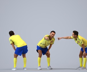 00467_Xavier010 Adult Caucasian man crouching during exercise in summer sportswear