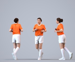 00468_Gloria007 Adult Caucasian woman running in summer sportswear for fitness visualization