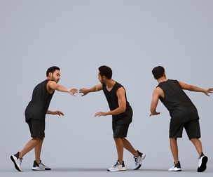 00469_Xavier004 Adult Caucasian man running in summer sportswear for fitness visualization
