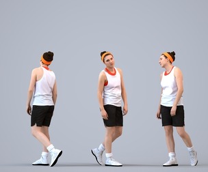 00470_Gloria008 Adult Caucasian woman walking outdoors exercising in summer sportswear