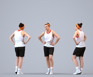 00470_Gloria003 Adult Caucasian woman exercising in athletic wear for fitness environments