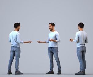 00473_Xavier005 Adult Caucasian man talking in public wearing autumn or spring attire