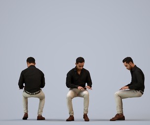 00474_Xavier010 Adult Caucasian man sitting in office wearing transitional seasonal business attire