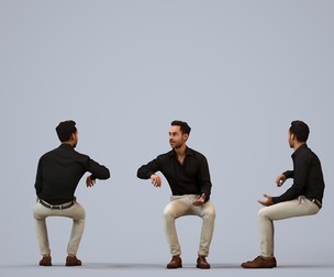 00474_Xavier012 Adult Caucasian male talking while seated in office wearing transitional business