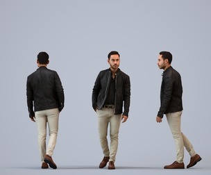 00474_Xavier006 Adult Caucasian man walking in public wearing business autumn or spring attire