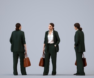 00475_Gloria001 Adult Caucasian woman waiting in office wearing autumn or spring business attire