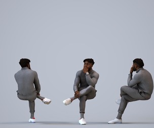 00477_Aaron011 Adult Black man relaxing at home in casual autumn or spring attire