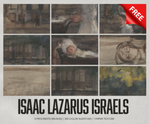 Free Sample - Isaac Israels Procreate Kit (Procreate Brushes, Color Palettes & Paper Texture)