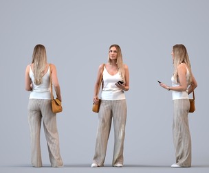 00478_Elsje003 Adult Caucasian woman standing outdoors with smartphone in autumn attire