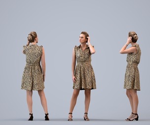 00480_Elsje003 Adult Caucasian woman waiting in public space wearing casual summer clothing