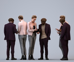 00481_Aaron0014 Adult Black professional with smartphone in office wearing transitional seasonal