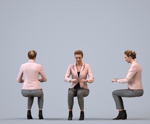 00482_Elsje007 Adult Caucasian woman sitting in office wearing transitional seasonal business attire