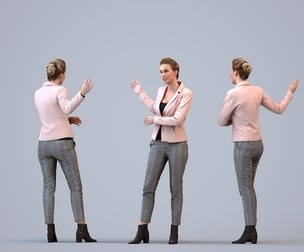 00482_Elsje009 Adult Caucasian woman presenting in office wearing transitional seasonal business