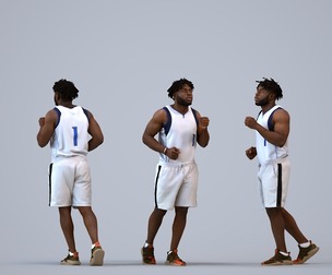 00483_Aaron006 Adult Black male running in summer sportswear for athletic environments