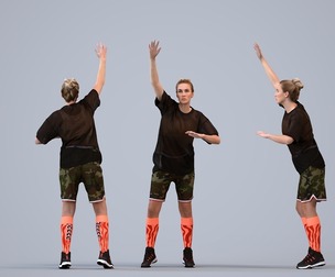 00484_Elsje004 Adult Caucasian woman exercising in athletic wear for sports visualization