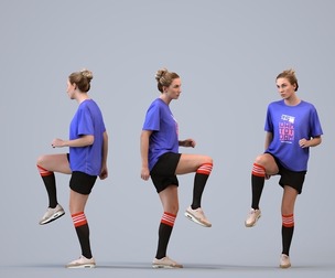 00485_Elsje004 Adult Caucasian woman running in summer sportswear for fitness visualization