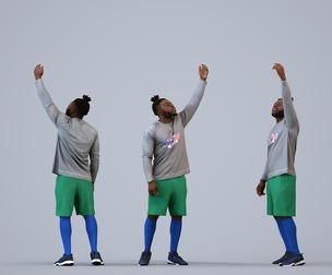 00486_Aaron005 Adult Black man exercising in sportswear for architectural visualization