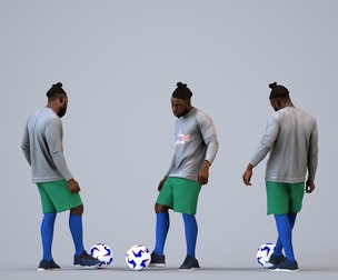 00486_Aaron003 Adult Black man exercising in sportswear for architectural visualization