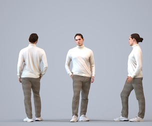 00493_Mateo003 Adult Caucasian man waiting at home in autumn or spring attire