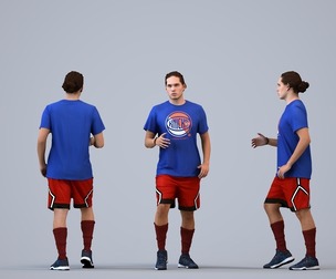00496_Mateo007 Adult Caucasian man playing soccer in summer sportswear for recreational facilities