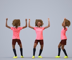 00498_Harper006 Adult Black woman exercising in summer sportswear for fitness environments