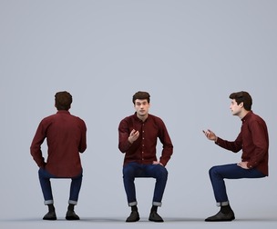 00499_Liam008 Adult Caucasian man talking at home in casual autumn or spring attire