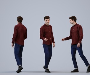 00499_Liam005 Adult Caucasian man walking through public space in transitional seasonal clothing