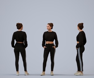 00500_Beatrice014 Adult Caucasian woman exercising in athletic wear for fitness spaces