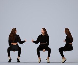 00500_Beatrice005 Adult Caucasian woman sitting in sportswear for athletic facility visualization