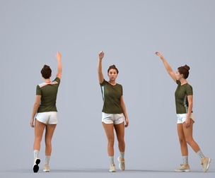 00504_Beatrice005 Adult Caucasian woman exercising in summer sportswear for fitness spaces