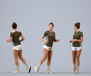 00504_Beatrice004 Adult Caucasian woman running outdoors in summer sportswear for exercise