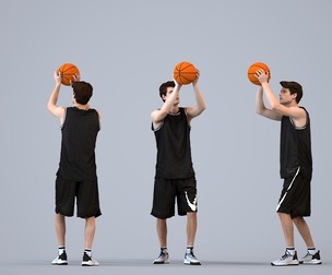 00505_Liam004 Adult Caucasian man standing in basketball sportswear holding ball for summer