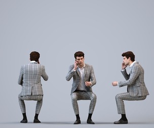00507_Liam007 Adult Caucasian man sitting in office making smartphone call in business attire