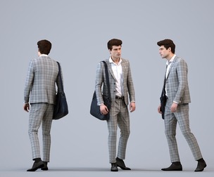 00507_Liam004 Adult Caucasian male walking through office in autumn or spring business attire with