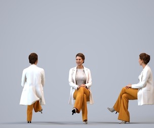 00509_Beatrice006 Adult Caucasian woman waiting in office wearing autumn or spring business attire