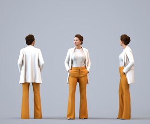 00509_Beatrice003 Adult Caucasian woman waiting in office wearing autumn or spring business attire