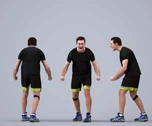 00510_Gael006 Adult Caucasian man running in summer sportswear for athletic facility visualization