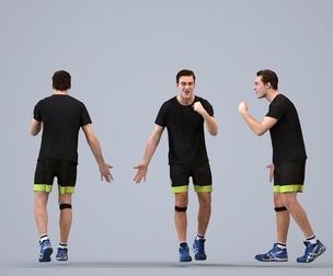 00510_Gael012 Adult Caucasian man running in soccer sportswear for athletic facility visualization