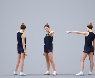 00511_Vivian008 Teen Caucasian female exercising in summer sportswear for fitness environments