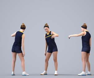 00511_Vivian009 Teen Caucasian female exercising in summer sportswear for architectural