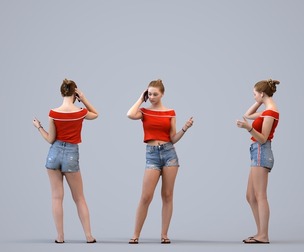 00515_Vivian020 Teen Caucasian girl calling on smartphone in casual summer attire