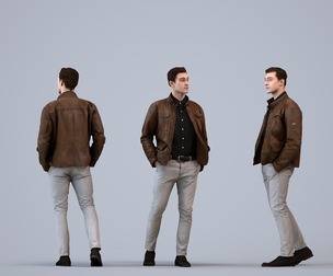 00519_Gael010 Adult Caucasian man in casual transitional seasonal clothing for public space