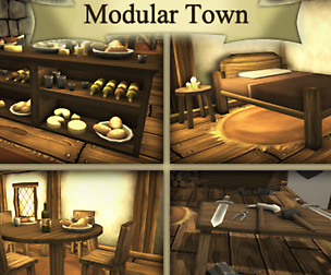 Modular Medieval Handpainted Town