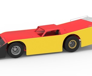 Vintage Dirt late model Race car Version 5 Scale 1:25